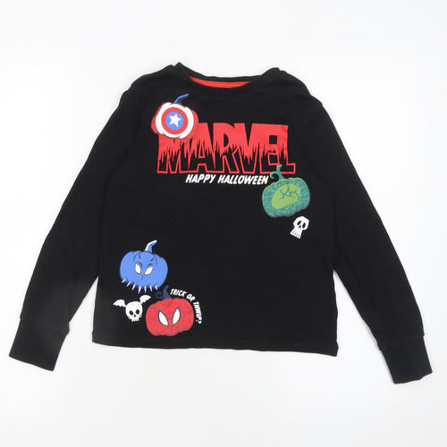 Marvel Boys Black Long Sleeve Halloween T-Shirt by George 8-9 Years