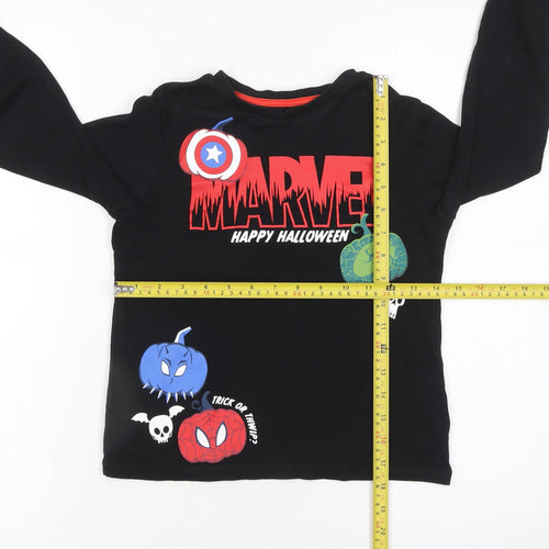 Marvel Boys Black Long Sleeve Halloween T-Shirt by George 8-9 Years