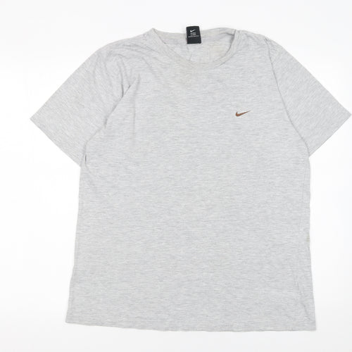 Nike Men's Grey Short Sleeve Crew Neck Cotton T-Shirt Size M