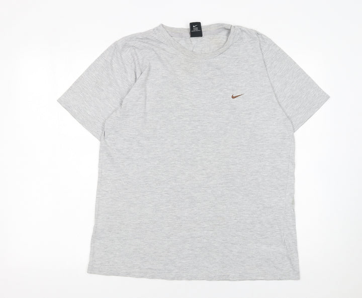 Nike Men's Grey Short Sleeve Crew Neck Cotton T-Shirt Size M