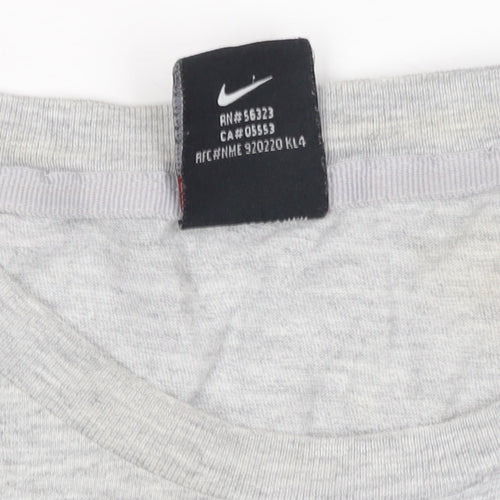 Nike Men's Grey Short Sleeve Crew Neck Cotton T-Shirt Size M