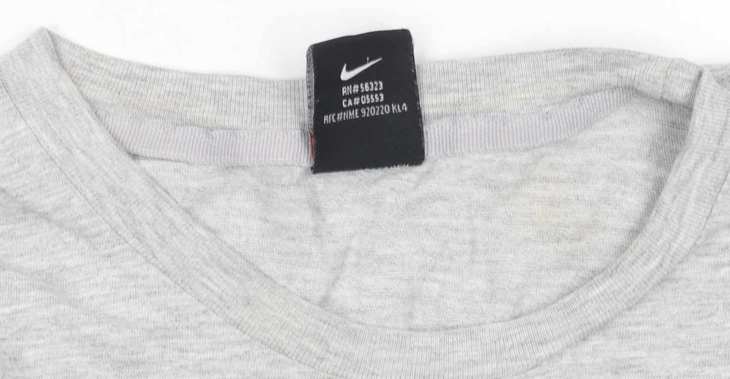 Nike Men's Grey Short Sleeve Crew Neck Cotton T-Shirt Size M