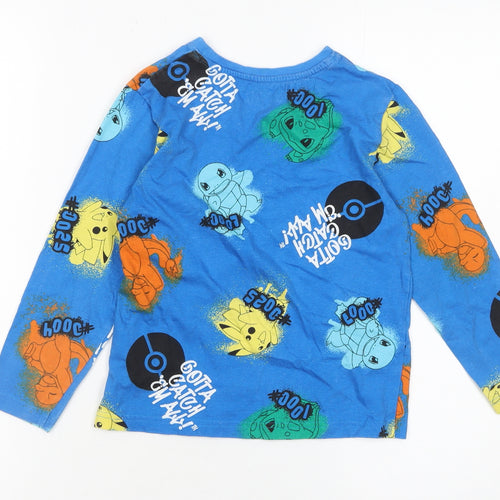 Primark Boys Blue Pokémon Long Sleeve Cotton T-Shirt 6-7 Years