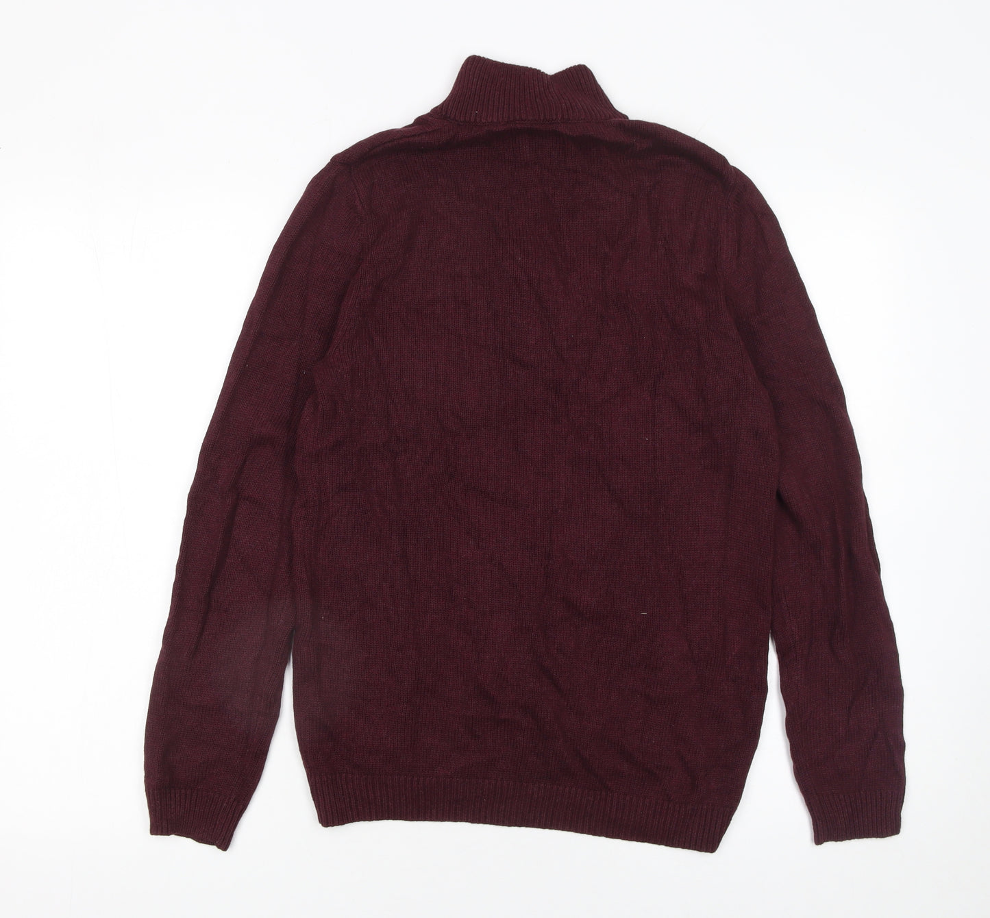 ASOS DESIGN Men’s Red High Neck 1/2 Zip Jumper Size S
