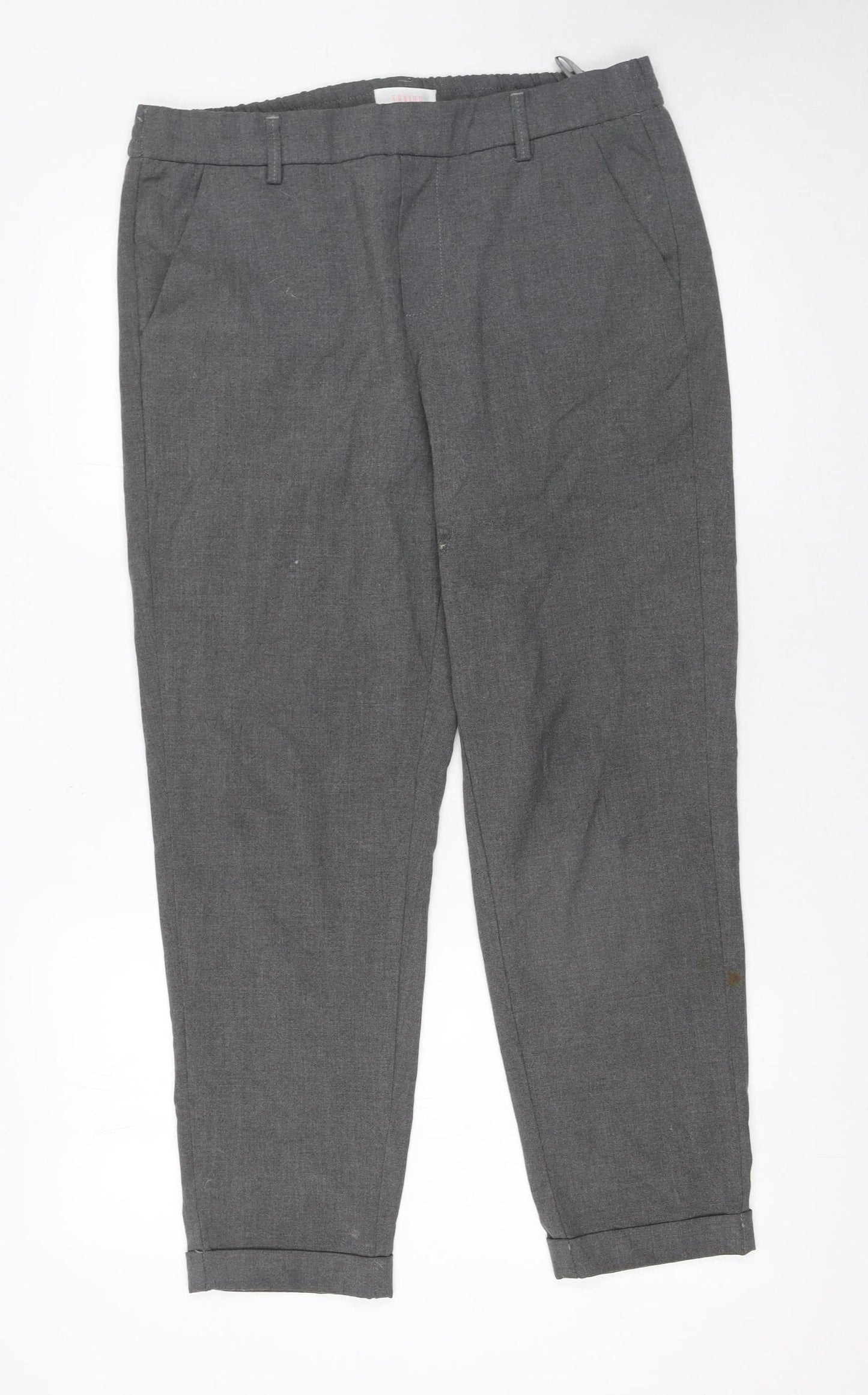 Savida Women’s Grey Cropped Tapered Trousers Size 12