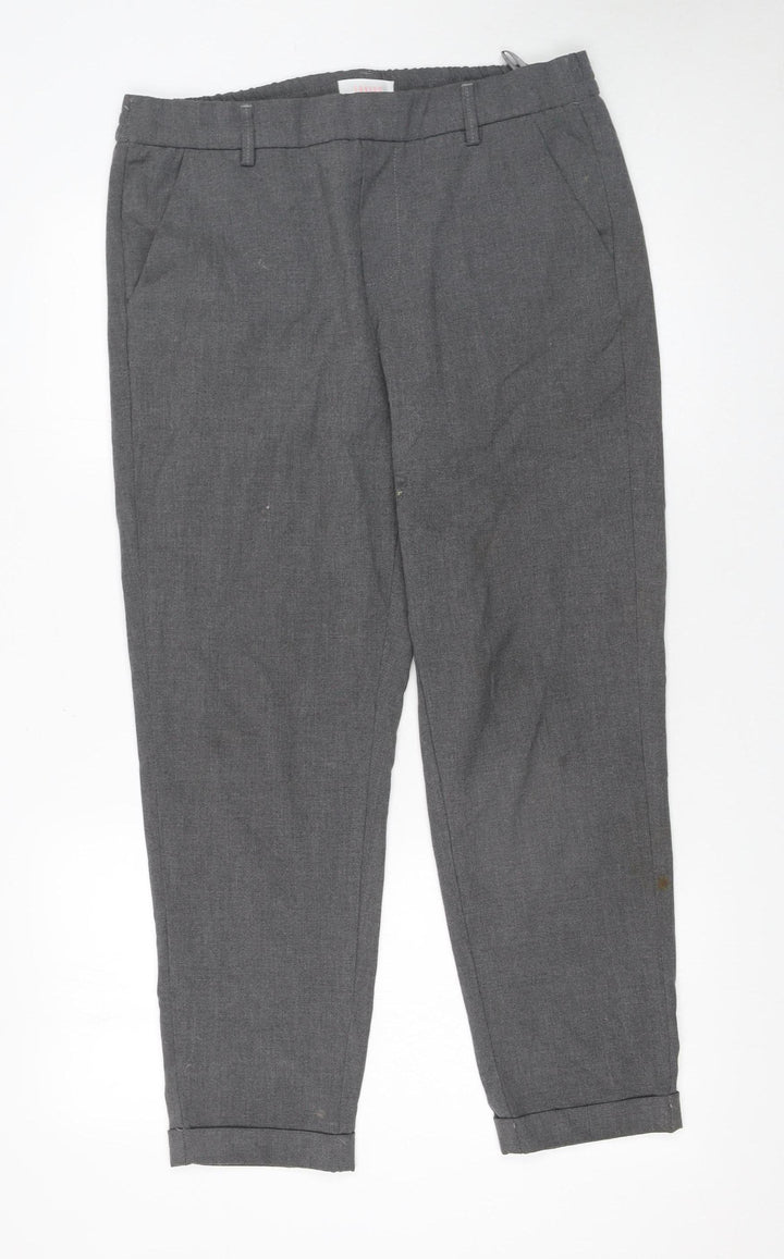Savida Women’s Grey Cropped Tapered Trousers Size 12