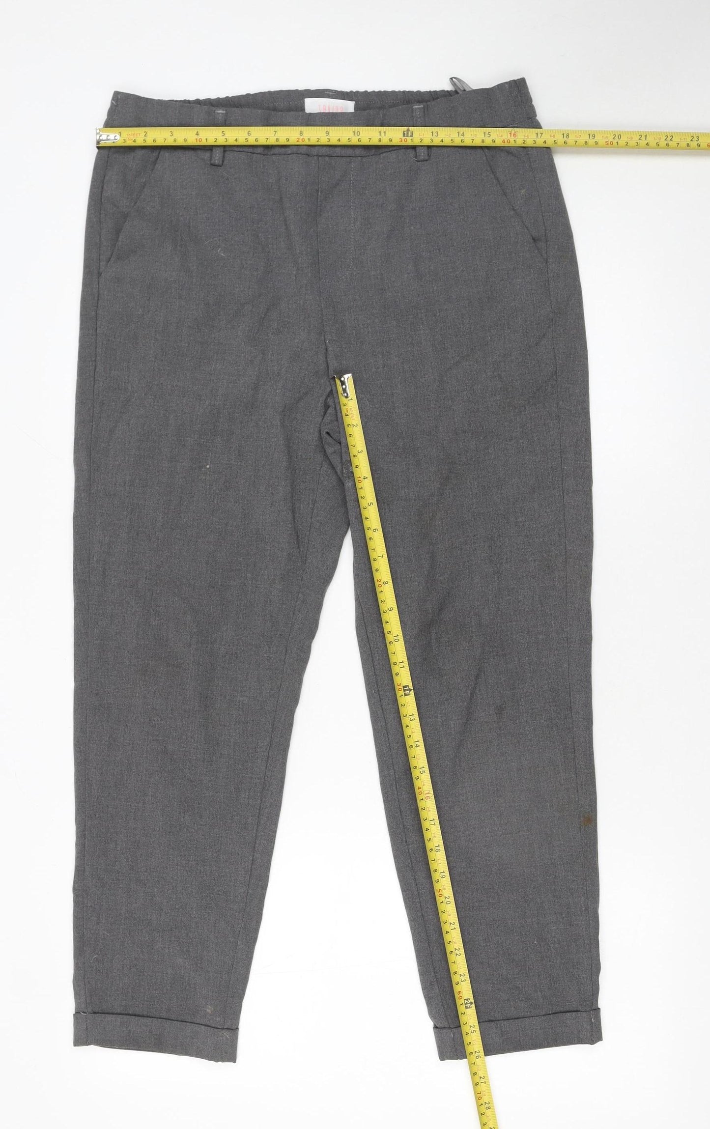 Savida Women’s Grey Cropped Tapered Trousers Size 12