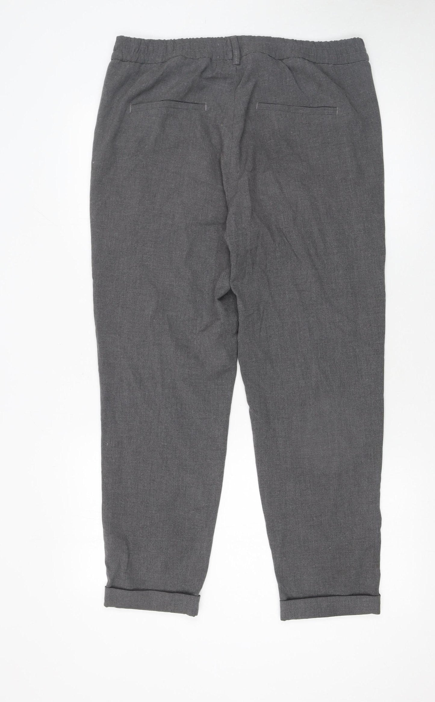 Savida Women’s Grey Cropped Tapered Trousers Size 12