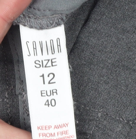 Savida Women’s Grey Cropped Tapered Trousers Size 12