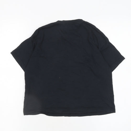 Nike Girls Black Loose Fit Cotton Logo T-Shirt 11-12 Years