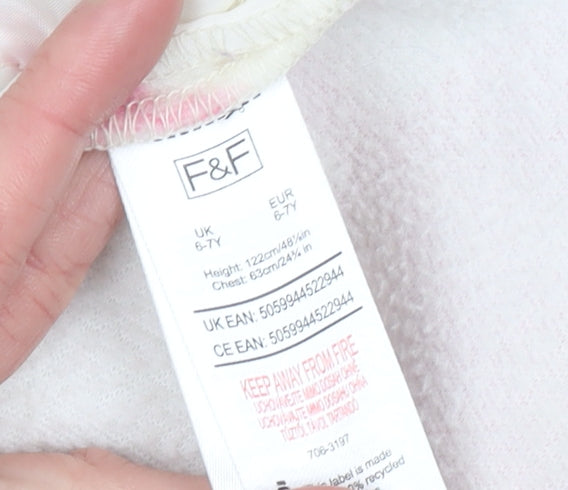 F&F Girls Pink Check Fleece Shirt Jacket 6-7 Years