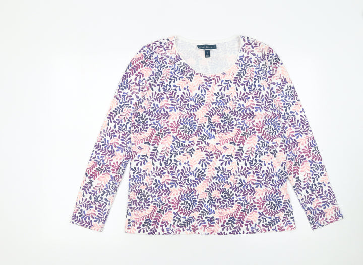 Karen Scott Women's Multicoloured Floral Long Sleeve T-Shirt Medium