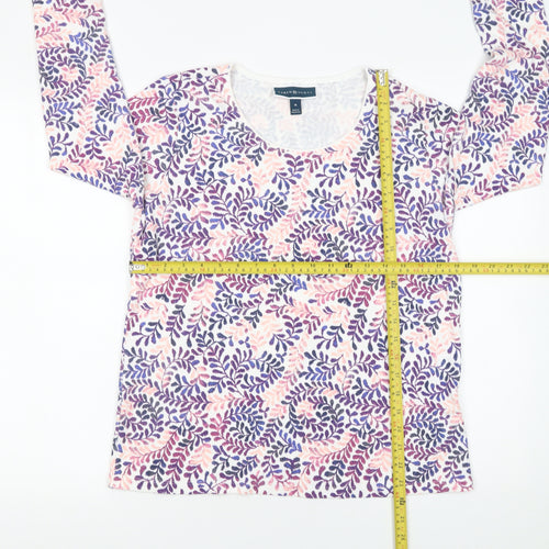 Karen Scott Women's Multicoloured Floral Long Sleeve T-Shirt Medium