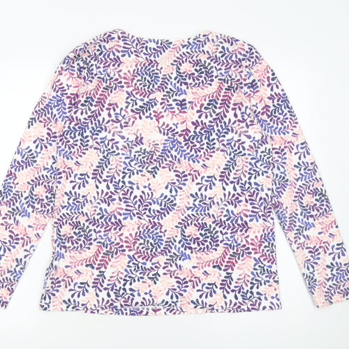 Karen Scott Women's Multicoloured Floral Long Sleeve T-Shirt Medium