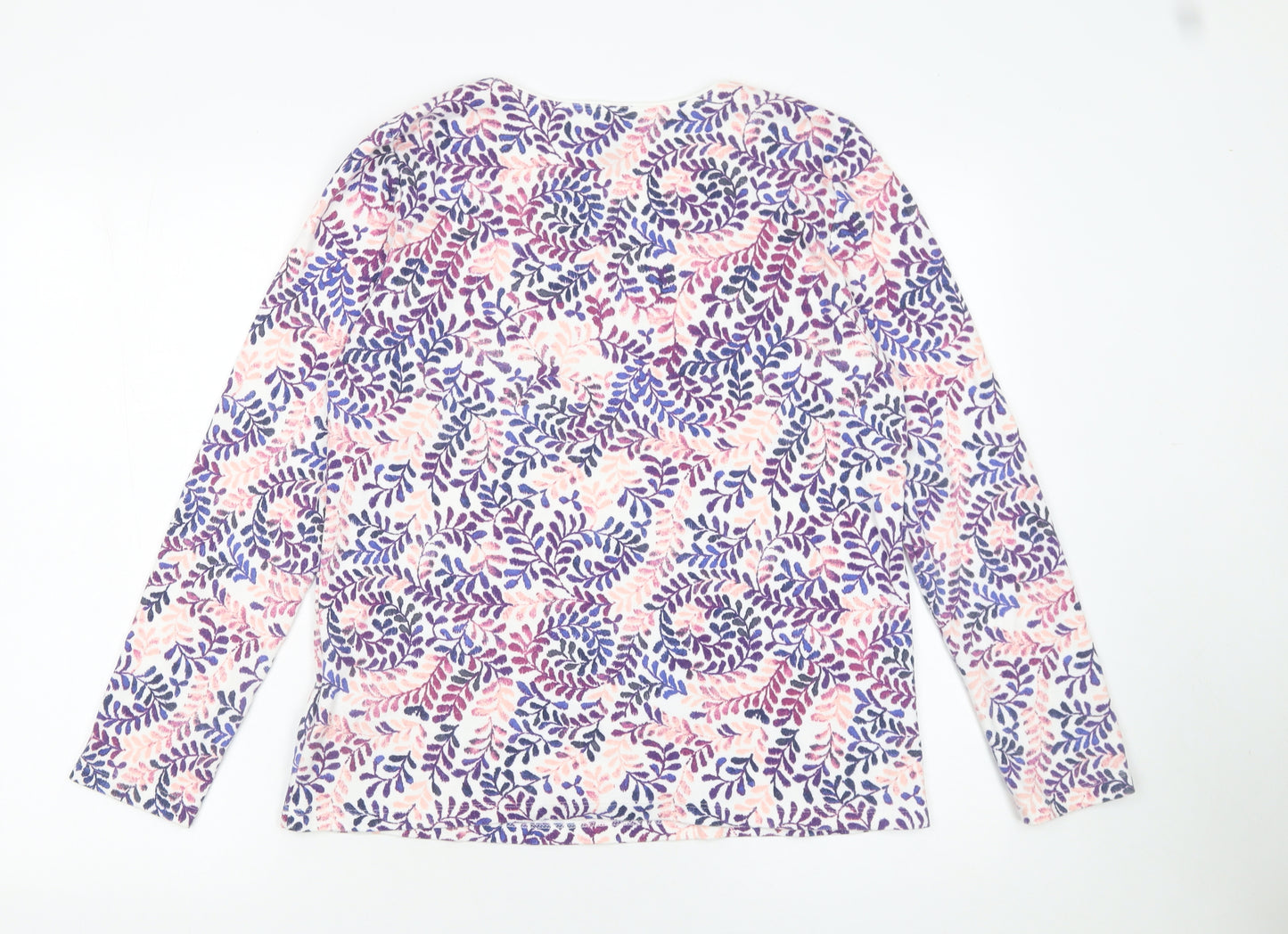 Karen Scott Women's Multicoloured Floral Long Sleeve T-Shirt Medium