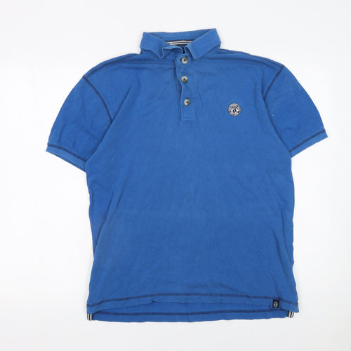 Tog Twenty Four Men's Blue Cotton Short Sleeve Polo Shirt M