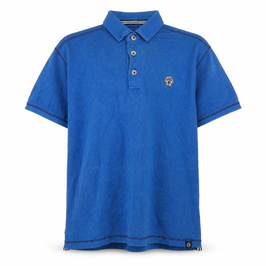 Front view of TOG24 Men's Blue Cotton Short Sleeve Polo Shirt M