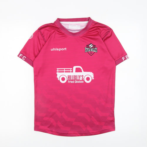 Uhlsport Boys Pink Football Club Jersey T-Shirt 12-13 Years