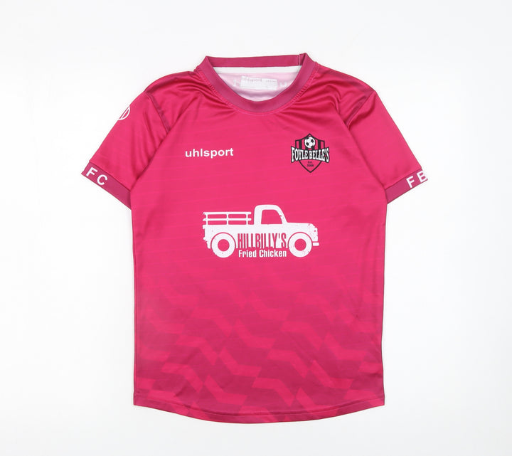 Uhlsport Boys Pink Football Club Jersey T-Shirt 12-13 Years