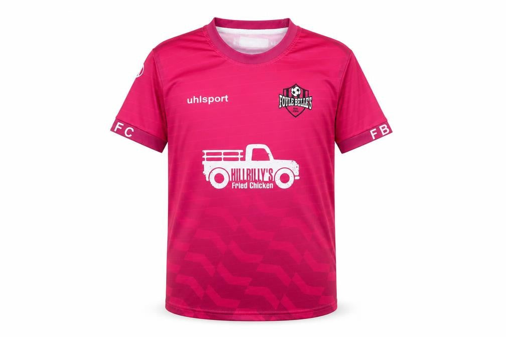 Uhlsport Boys Pink Football Club Jersey T-Shirt 12-13 Years