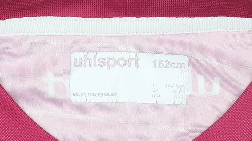 Uhlsport Boys Pink Football Club Jersey T-Shirt 12-13 Years