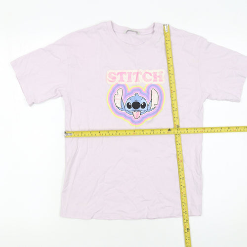 George Girls Pink Stitch Disney T-Shirt 13-14 Years Cotton Casual Top