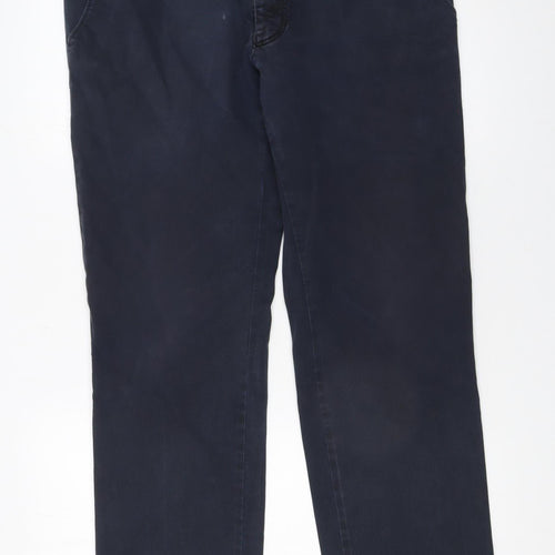 Meyer Men's Blue Chino Trousers 38/32 Regular Fit Cotton Stretch