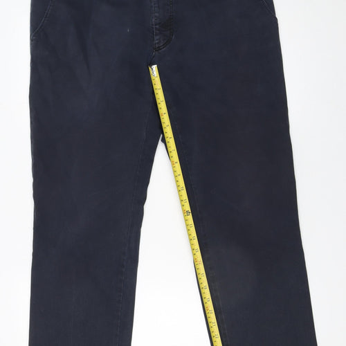 Meyer Men's Blue Chino Trousers 38/32 Regular Fit Cotton Stretch
