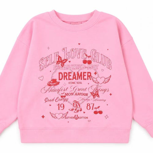 Matalan Girls Pink Graphic Crew Neck Sweatshirt 10 Years Cotton Blend