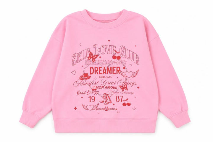 Matalan Girls Pink Graphic Crew Neck Sweatshirt 10 Years Cotton Blend