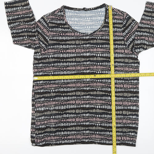 Sunday Womens Multicoloured Geometric Jersey Top XL 3/4 Sleeve