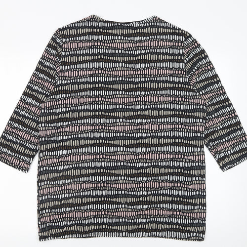 Sunday Womens Multicoloured Geometric Jersey Top XL 3/4 Sleeve