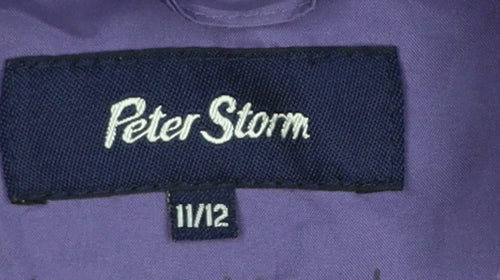 Peter Storm Girls Purple Waterproof Hooded Rain Coat Jacket 11-12 Years