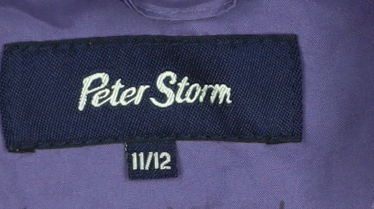 Peter Storm Girls Purple Waterproof Hooded Rain Coat Jacket 11-12 Years