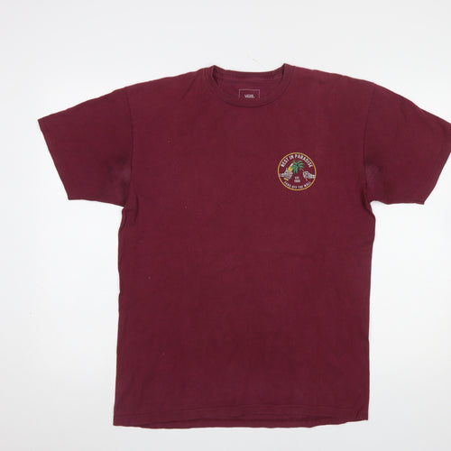 Vans Men's Burgundy Classic Fit Graphic Print T-Shirt Size M