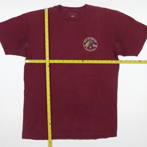 Vans Men's Burgundy Classic Fit Graphic Print T-Shirt Size M