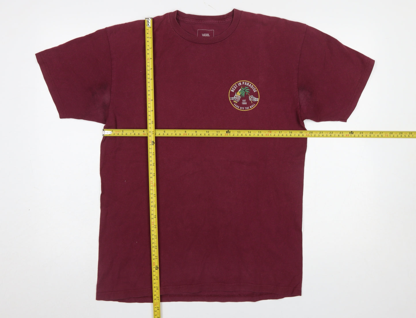 Vans Men's Burgundy Classic Fit Graphic Print T-Shirt Size M