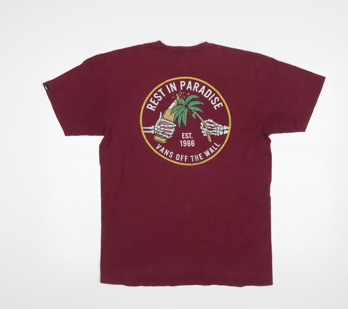 Vans Men's Burgundy Classic Fit Graphic Print T-Shirt Size M