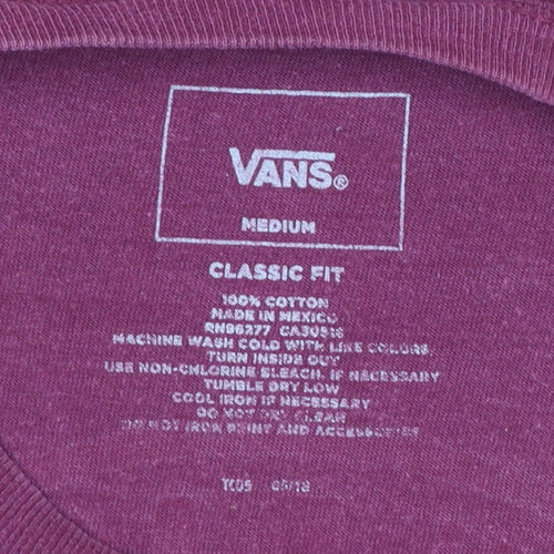Vans Men's Burgundy Classic Fit Graphic Print T-Shirt Size M