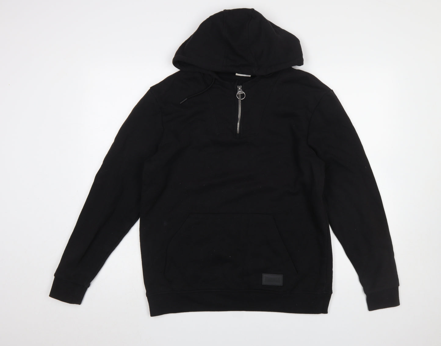 Lonsdale Women Black 1/4 Zip Hoodie Size 12 Cotton Blend