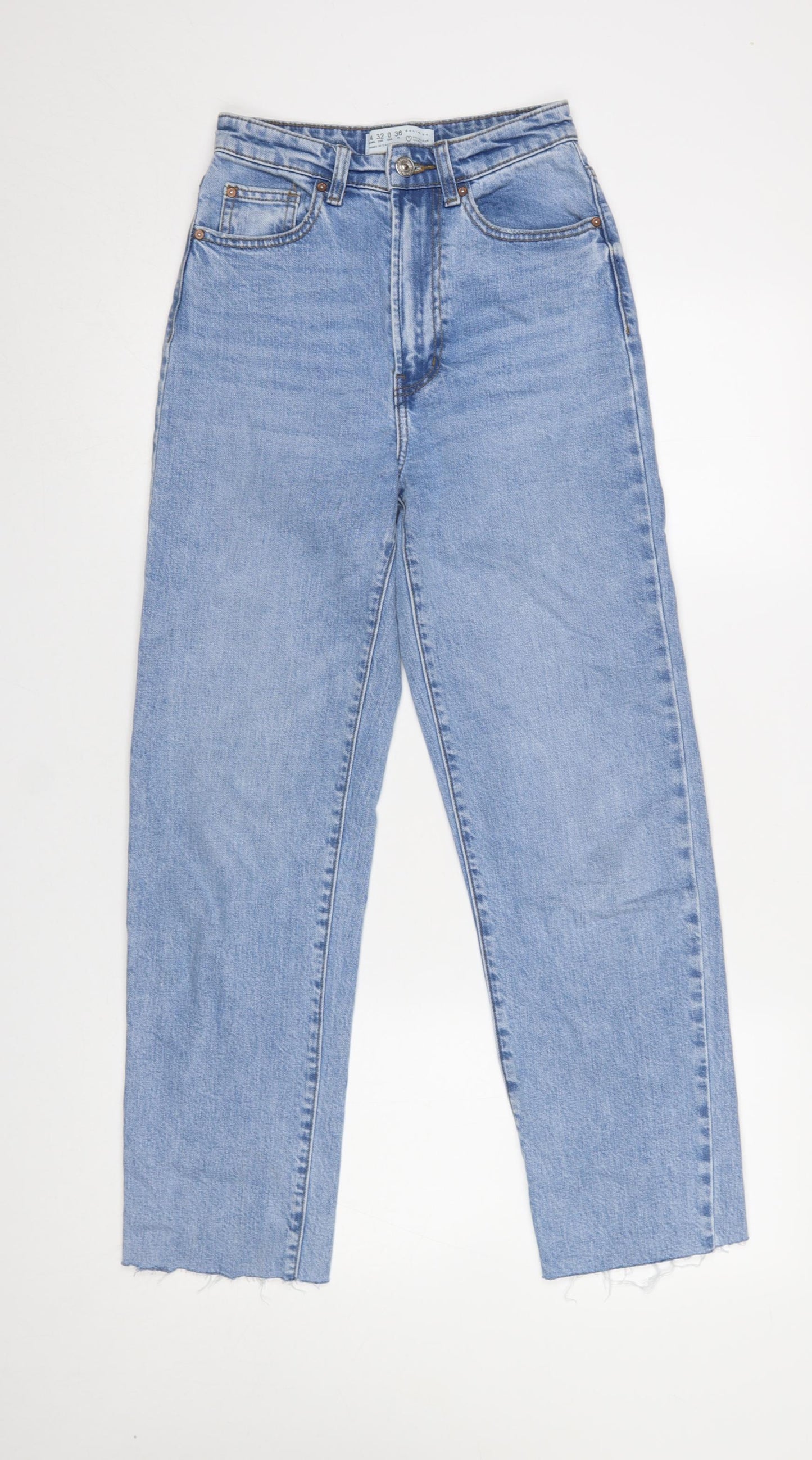 Primark Women’s Blue High Rise Mom Jeans Size 4 Relaxed Fit Denim