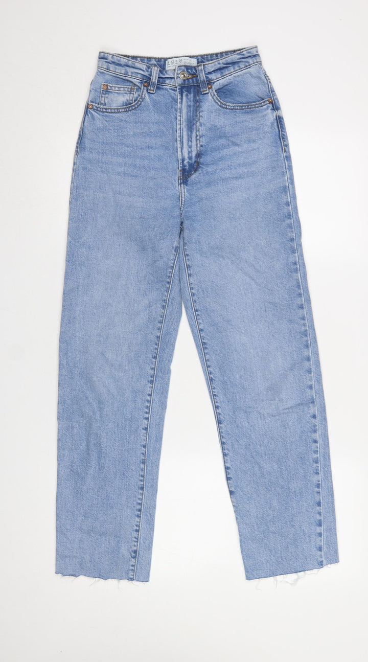Primark Women’s Blue High Rise Mom Jeans Size 4 Relaxed Fit Denim