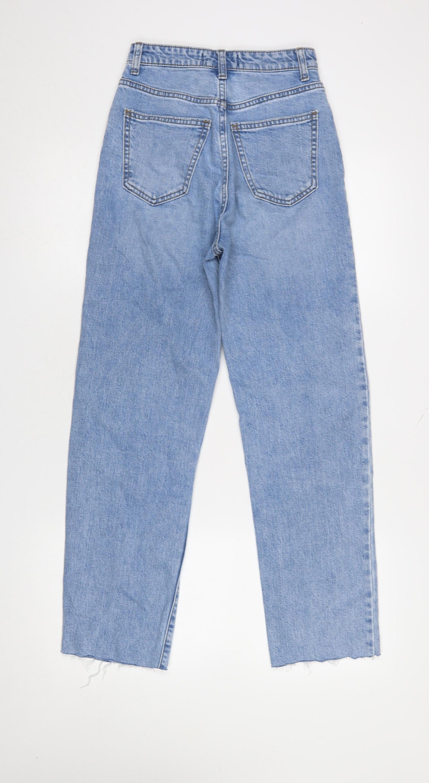 Primark Women’s Blue High Rise Mom Jeans Size 4 Relaxed Fit Denim