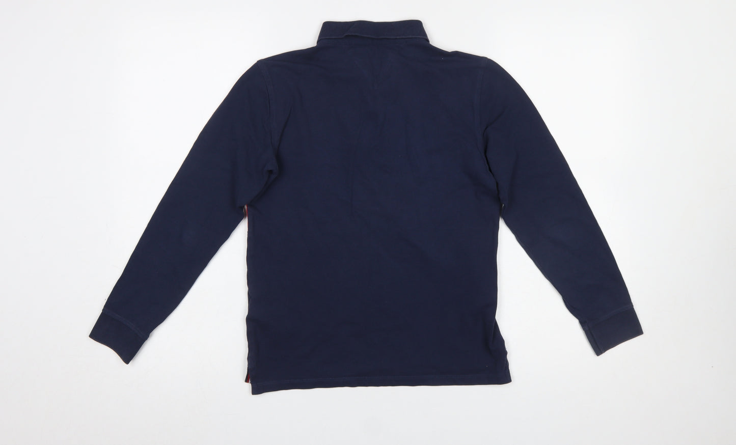Tommy Hilfiger Boys Blue Long Sleeve Polo Shirt 13-14 Years Logo Cotton