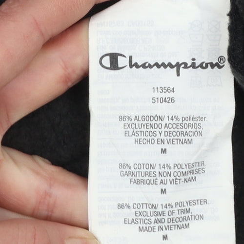 Champion x Chiara Ferragni Black Hoodie Womens Medium Cropped Glitter Trim