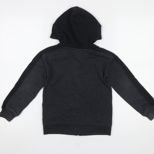 Under Armour Boys Black Full Zip Hoodie 5-6 Years Cotton Blend