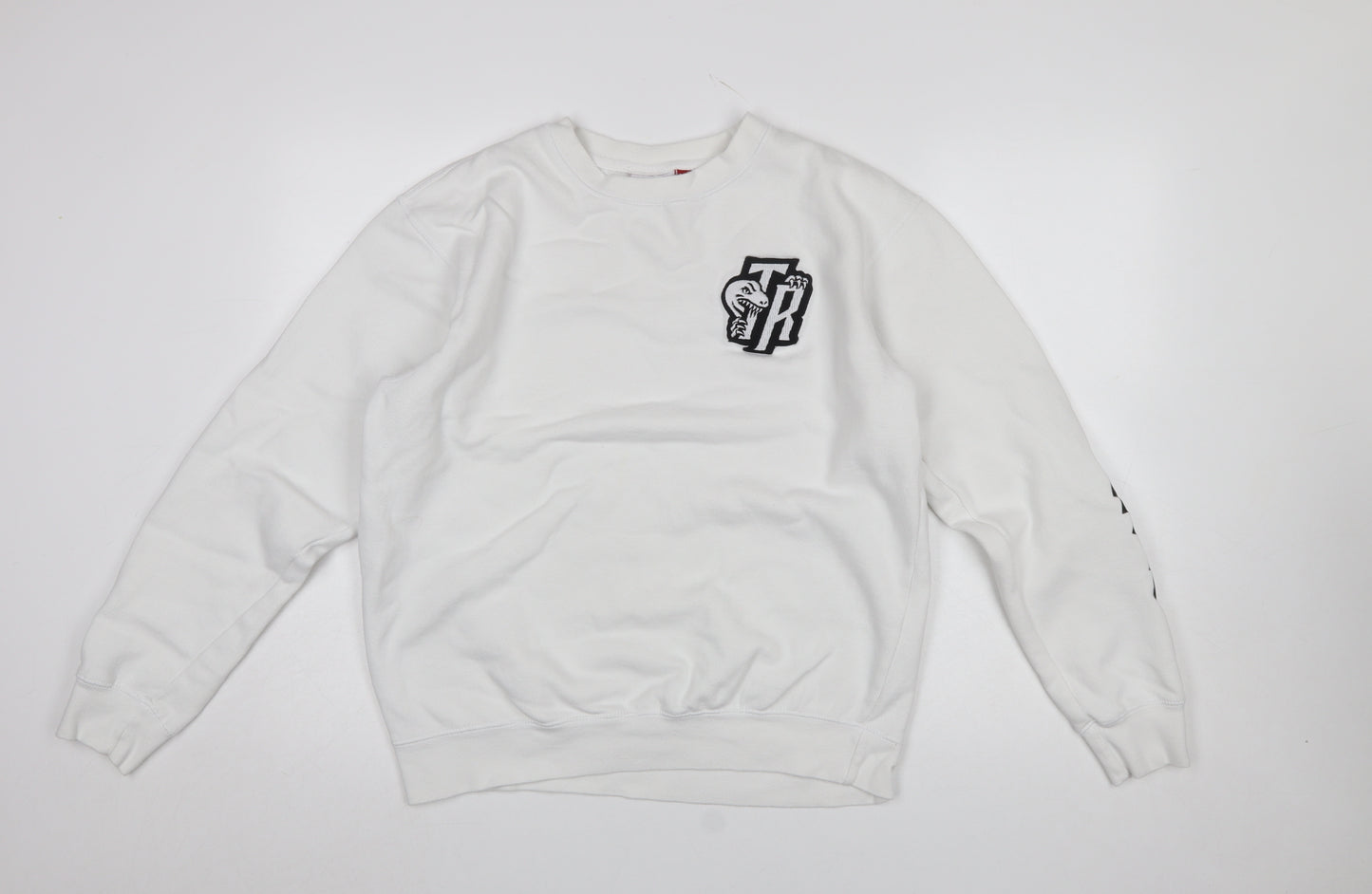 Mitchell & Ness Men's White L Pullover Sweatshirt Crew Neck Logo Sports Style