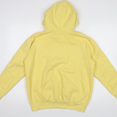 RAG Womens Yellow Hoodie Small Pullover New York Graphic Cotton Blend