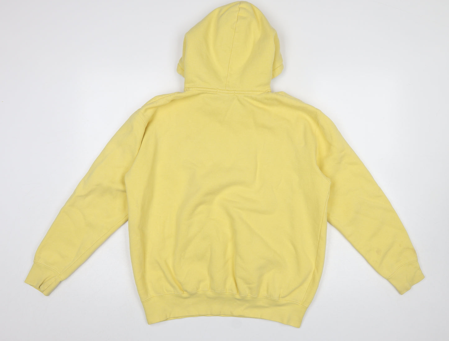 RAG Womens Yellow Hoodie Small Pullover New York Graphic Cotton Blend
