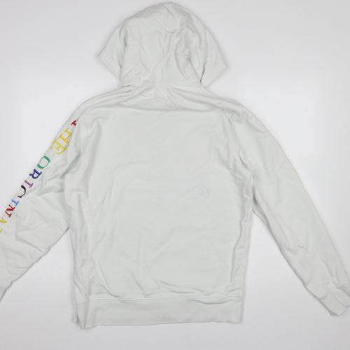 Levi's Women's White Hoodie Medium Cotton Rainbow Logo Pullover